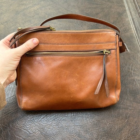 Fossil Tan brown Leather Crossbody Bag purse small good condition - Picture 8 of 8